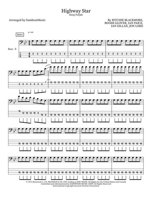 Highway Star (Arr. SamboatMusic) - Deep Purple (Instrumental Solo)
