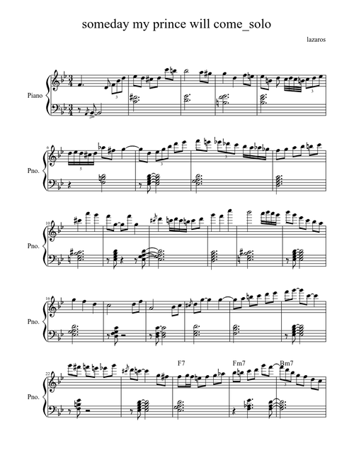 someday my prince will come (piano solo)