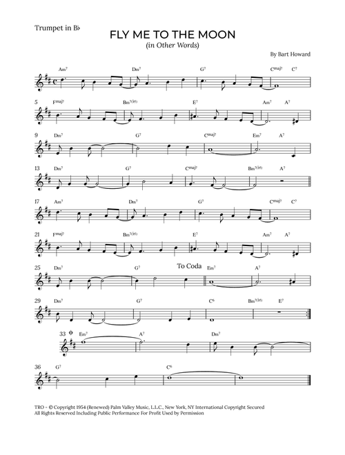 Fly Me To The Moon (in Other Words) (Arr. Alex Nunes Rodrigues) - Tony Bennett (Trumpet Solo)