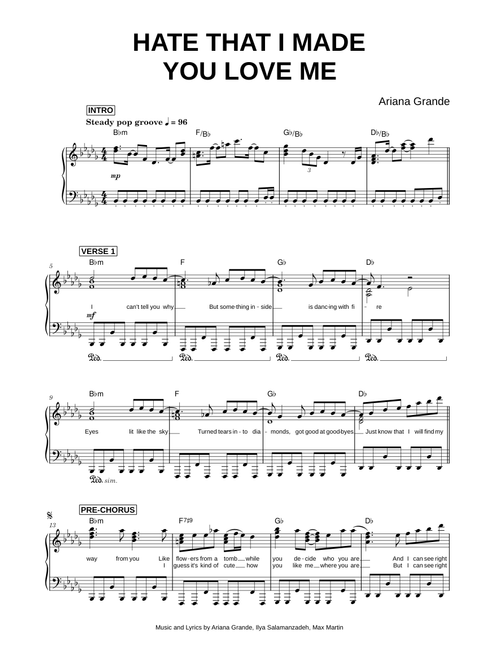 Hate that i made you love me - Ariana Grande (Piano)