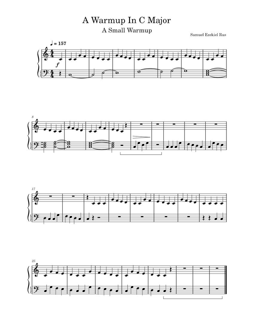 A_Warmup_In_C_Major Sheet music for Piano (Solo) Easy | Musescore.com