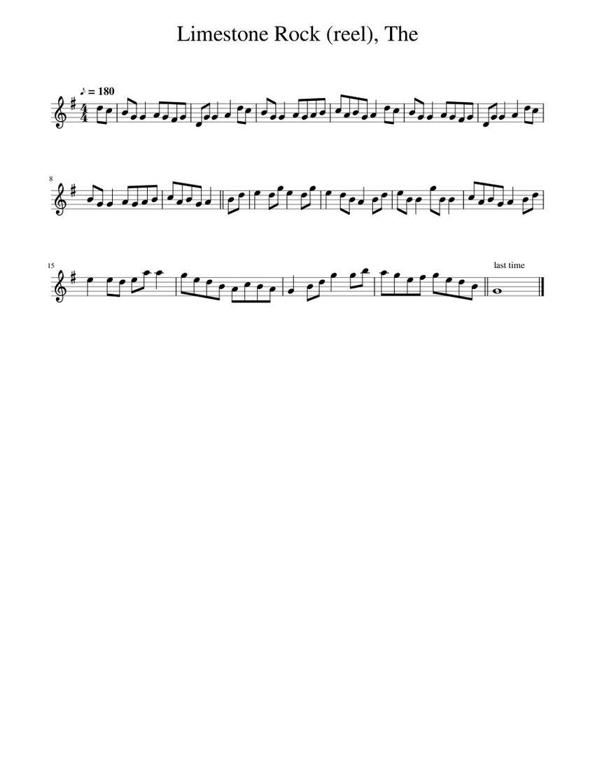 The Limestone Rock (reel) Sheet music for Piano (Solo) Easy