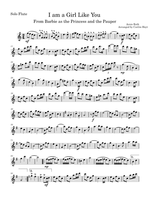 I Am a Girl Like You – barbie I Am a Girl Like You – Flute Solo
