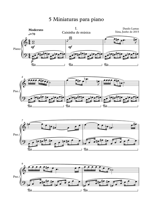 Five miniatures for piano - Danilo Lamas (Piano Solo)