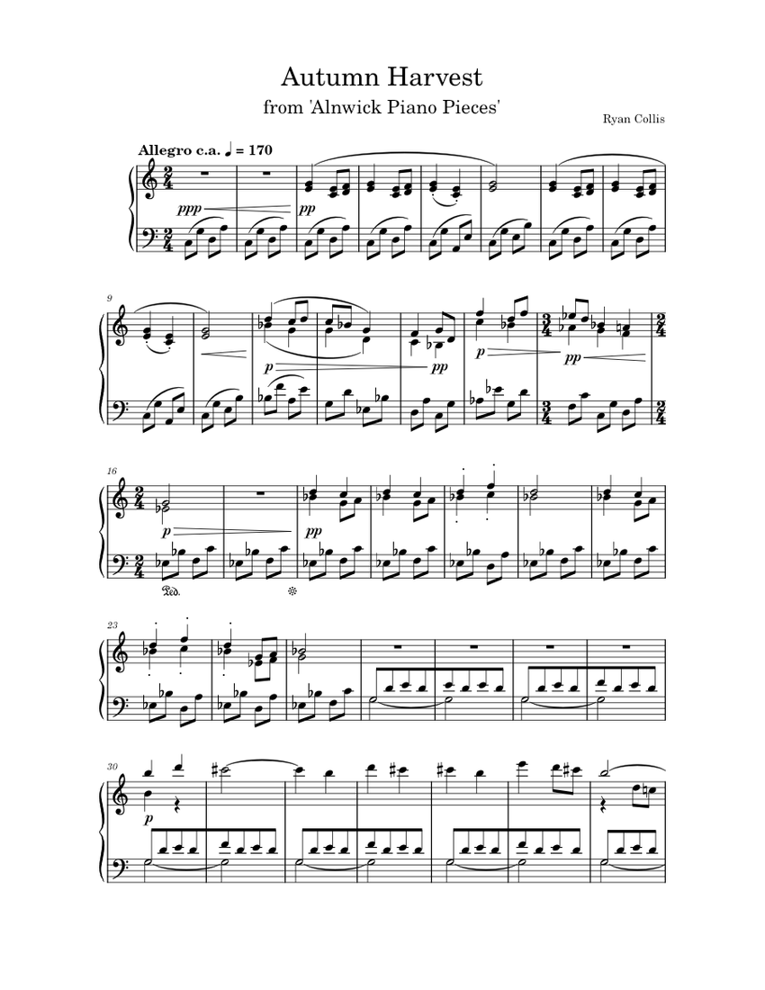 Autumn Harvest Sheet Music for Piano (Solo) | MuseScore.com