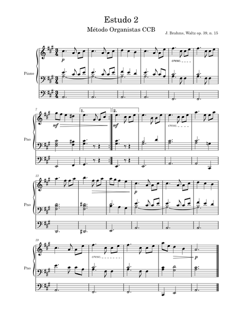 Op 39 no 15 - waltz in ab – Johannes Brahms