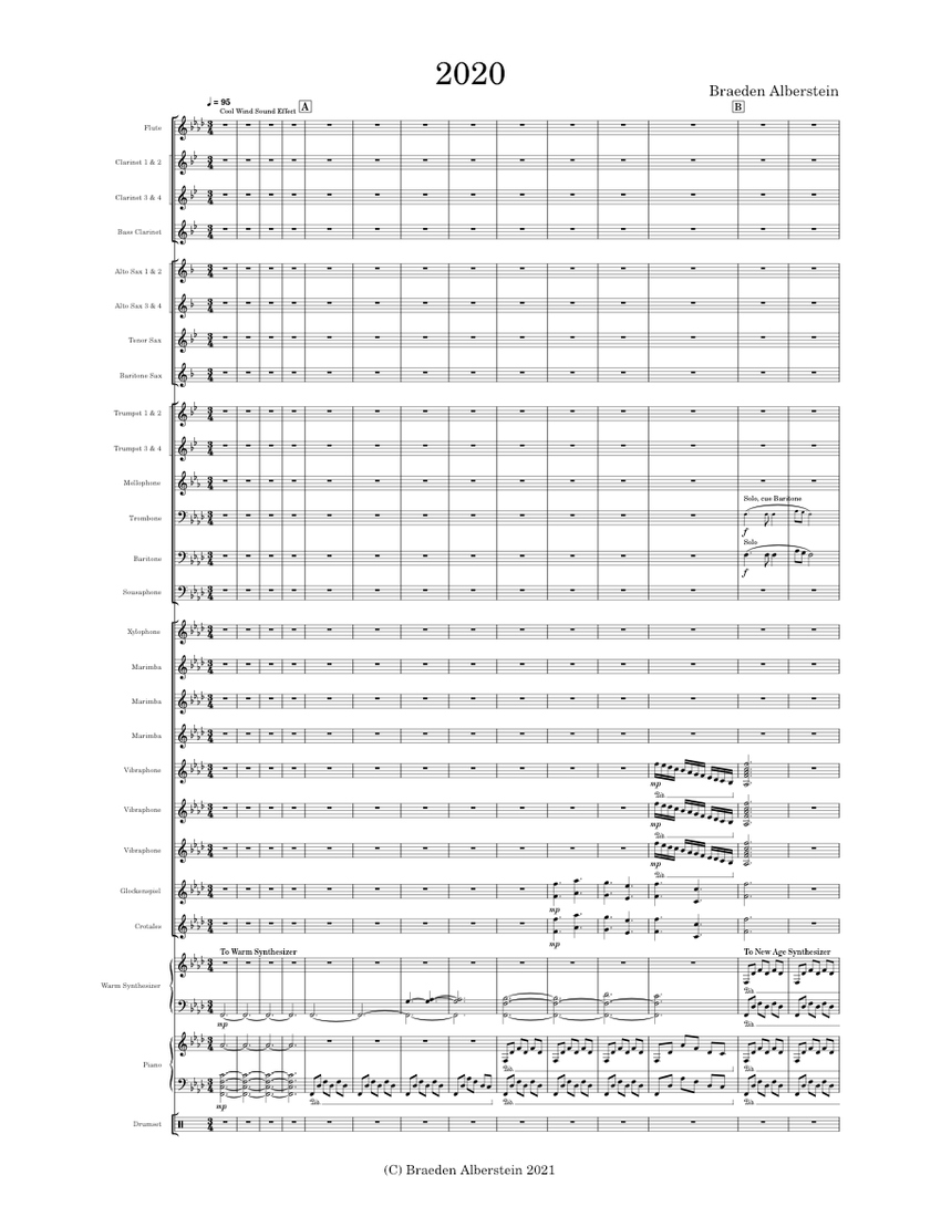 2020 - Marching Band Show Sheet Music for Piano, Trombone, Flute ...