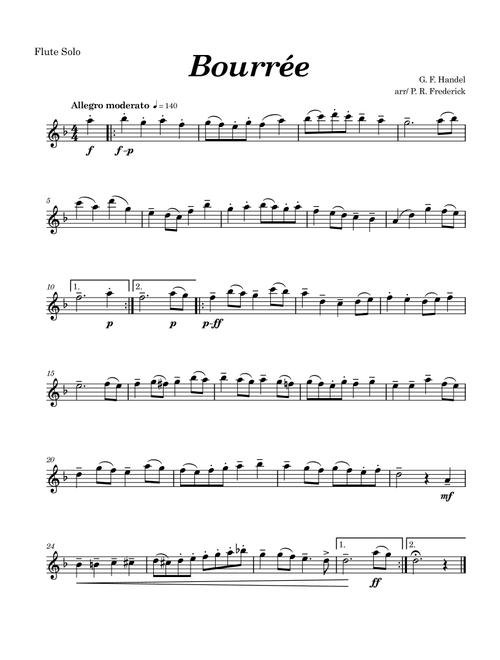 Bourrée (Arr. P. R. Frederick) - G F Handel (Flute Solo)