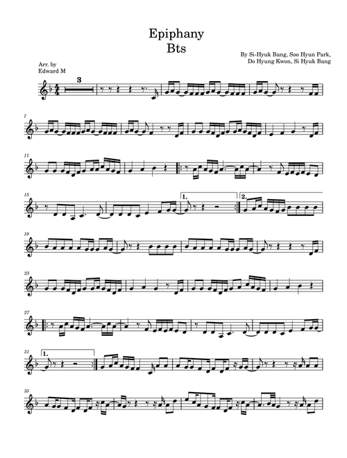 Epiphany (Arr. Edward M) - BTS (Violin Solo)