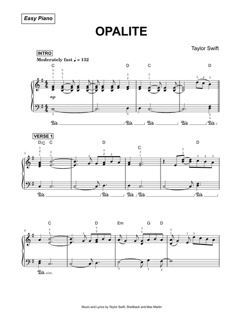 Opalite - Taylor Swift (Easy Piano)
