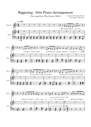 Biggering - cut song from The Lorax (2012) Sheet Music for Organ ...
