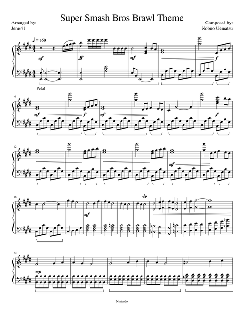 Super smash bros brawl - menu 1 (Easy) –  Nobuo Uematsu