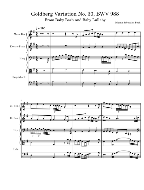 Goldberg Variation No. 30, BWV 988