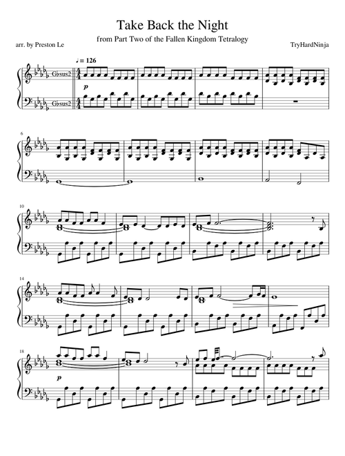 Take Back the Night - Fallen Kingdom (Minecraft) - Piano Solo
