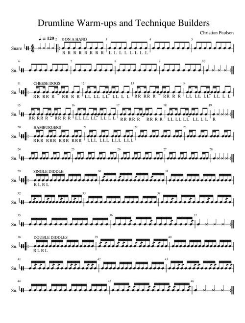 Drumline Warm-ups and Technique Builders-Christian Paulson