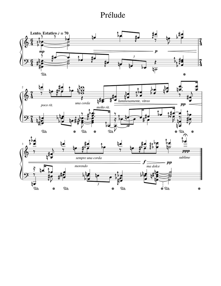 Microtonal Prelude Sheet music for Piano (Solo) | Musescore.com