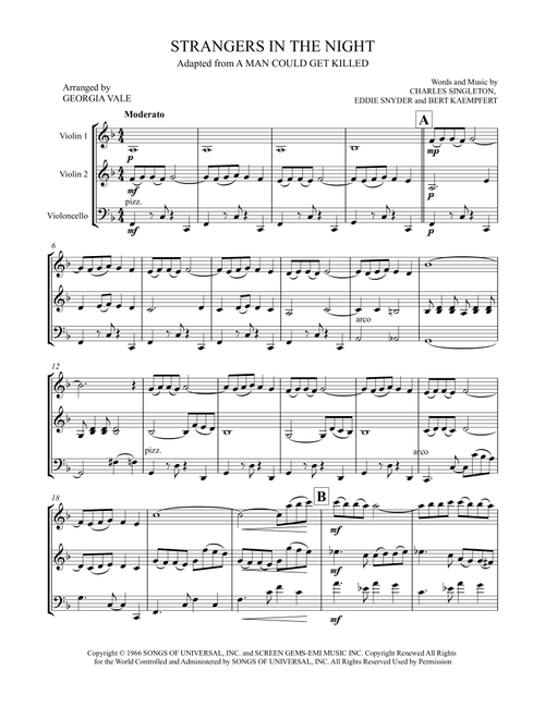 Strangers In The Night (Arr. Georgia Vale) - Frank Sinatra (String Ensemble)