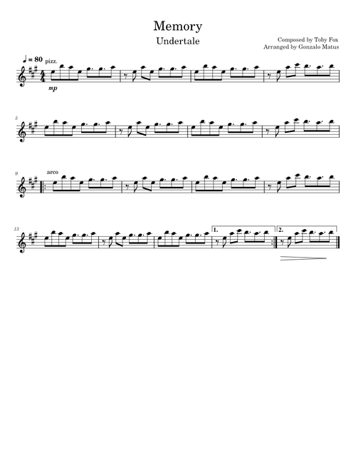 Memory - Violin Solo
