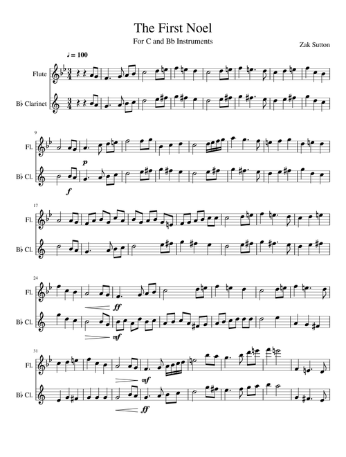 The First Noel (Flute and Clarinet)