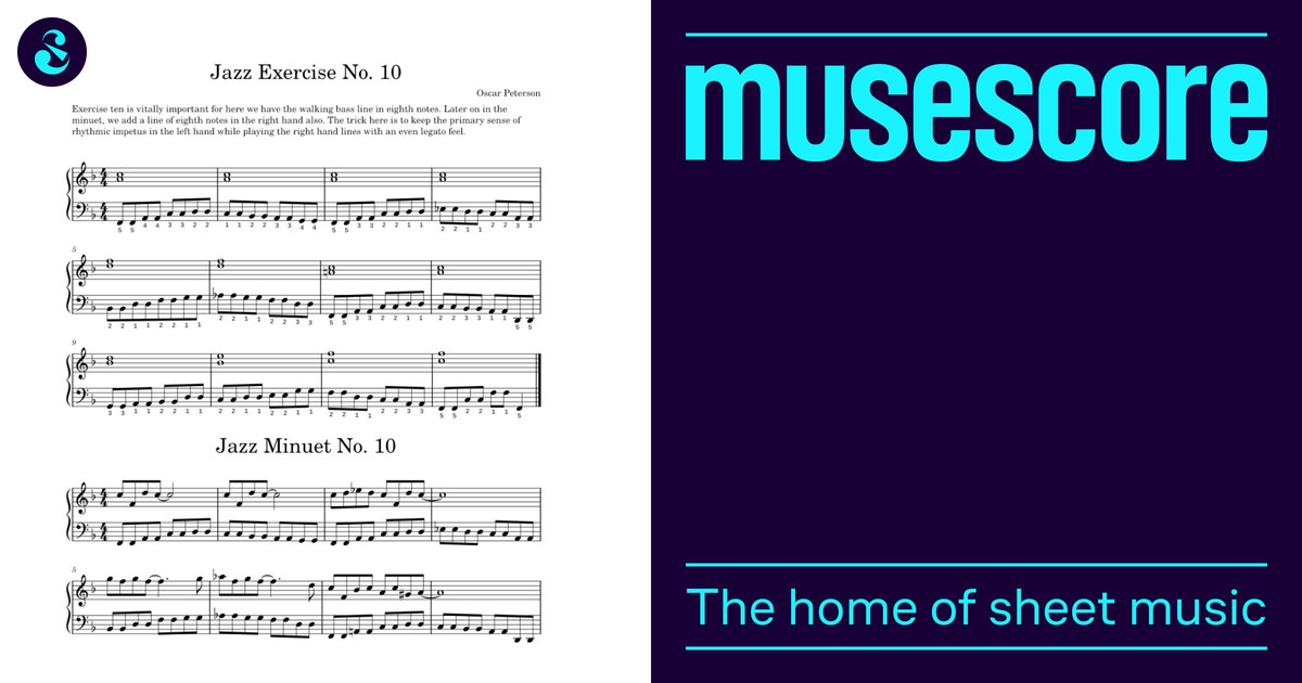 Jazz Exercise & Minuet #10 – Oscar Peterson Sheet Music for Piano