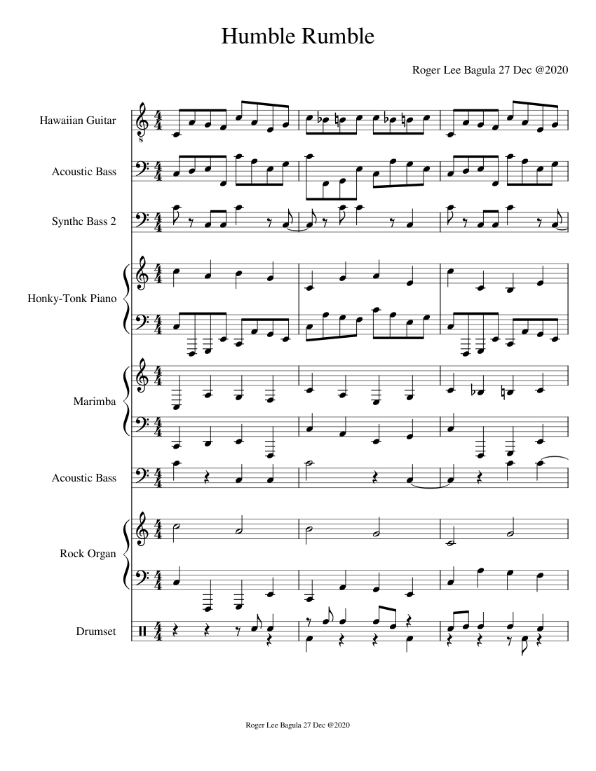 Humble Rumble Self-Similar - piano tutorial