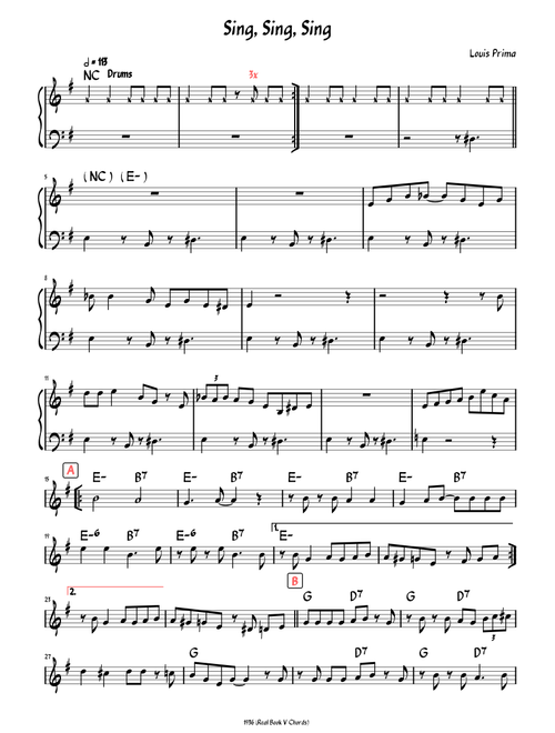 Sing, Sing, Sing (Lead sheet )