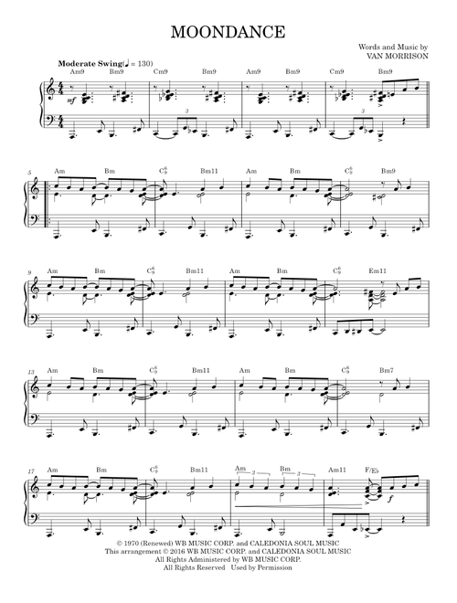 Moondance [Jazz version] (arr. Brent Edstrom) - Van Morrison (Piano Solo)