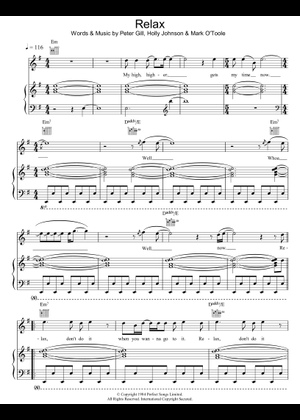 Relax – Frankie goes to Hollywood Sheet Music with Chords