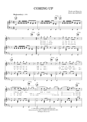Play Official version of Coming up Sheet Music by Paul McCartney