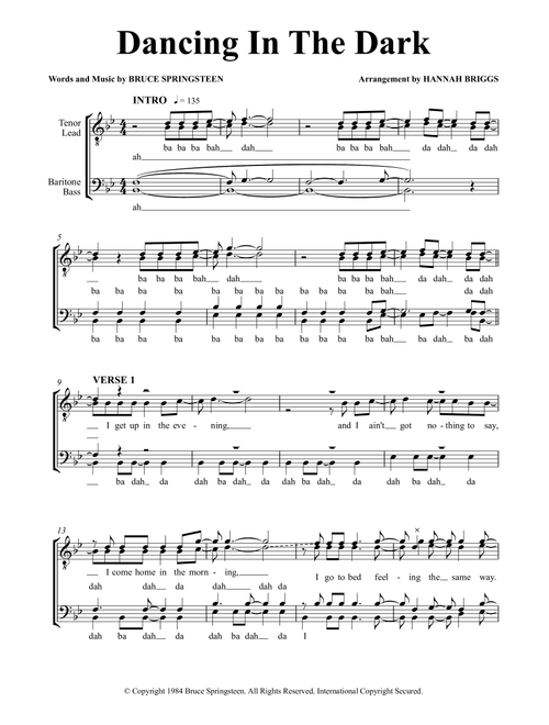 Dancing In The Dark (Arr. Hannah Briggs) - Bruce Springsteen (Choral, Mixed)