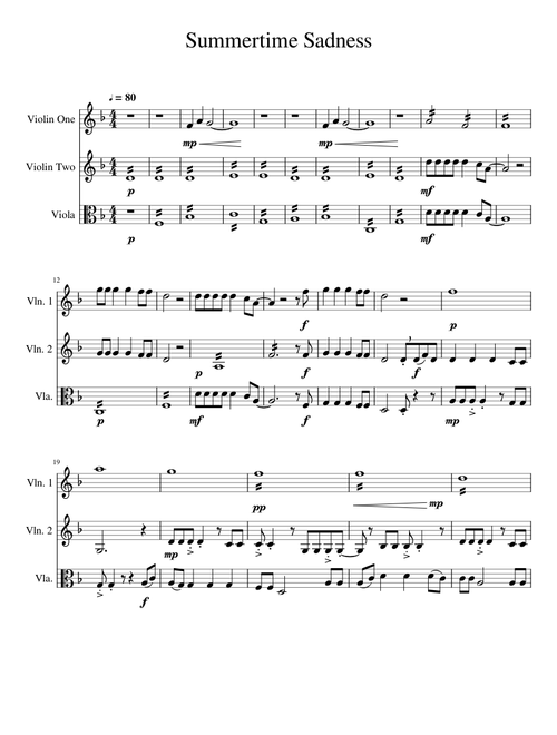 Summertime Sadness (Vitamin Strings Quartet)