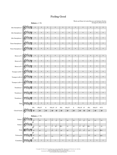 Feeling Good (Arr. Brian Pesoth) - Michael Buble (Large Ensemble)