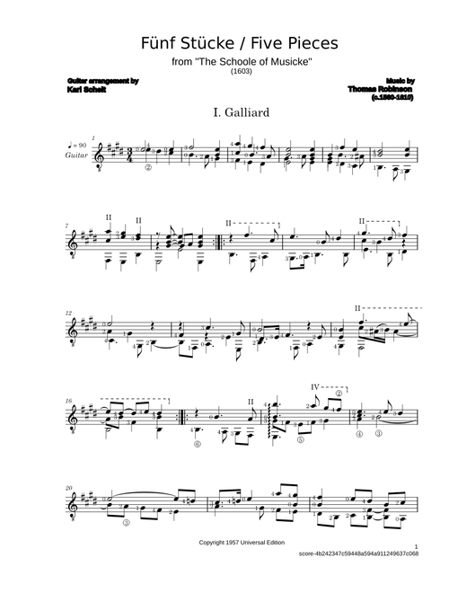 Fünf Stücke / Five Pieces – Thomas Robinson
