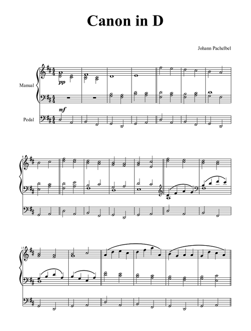 Johann Pachelbel - Canon in D for organ