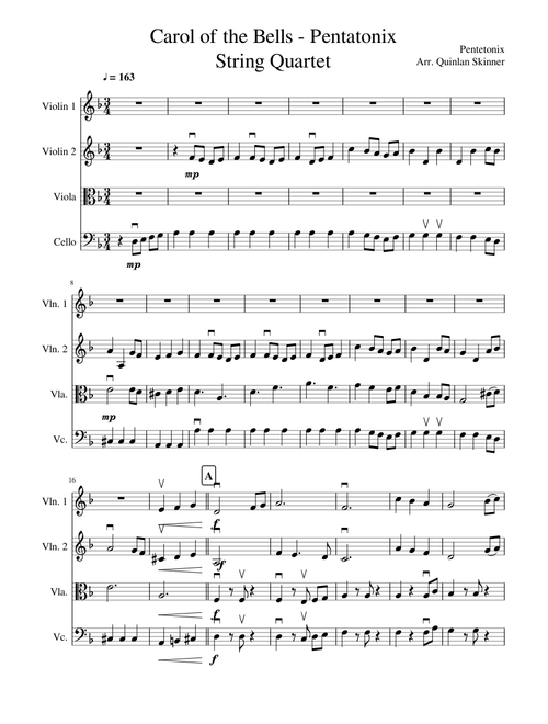 Carol of the Bells - PTX String Quartet
