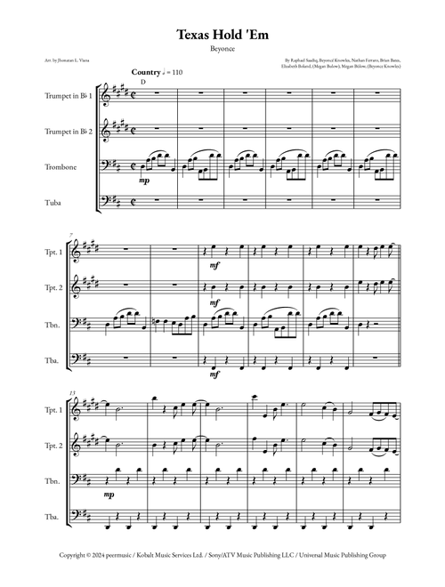 Texas Hold 'em (Arr. Jhonatan Lucio Viana) - Beyoncé (Brass Ensemble)
