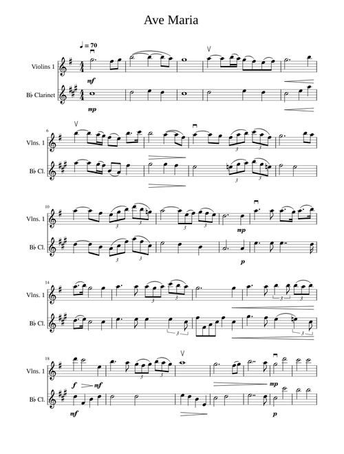 Ave Maria, D.839 – Franz Schubert Ave Maria Violin Duet
