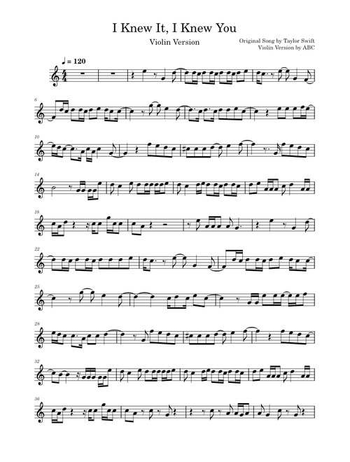 I Knew It, I Knew You – Taylor Swift (Violin Version)