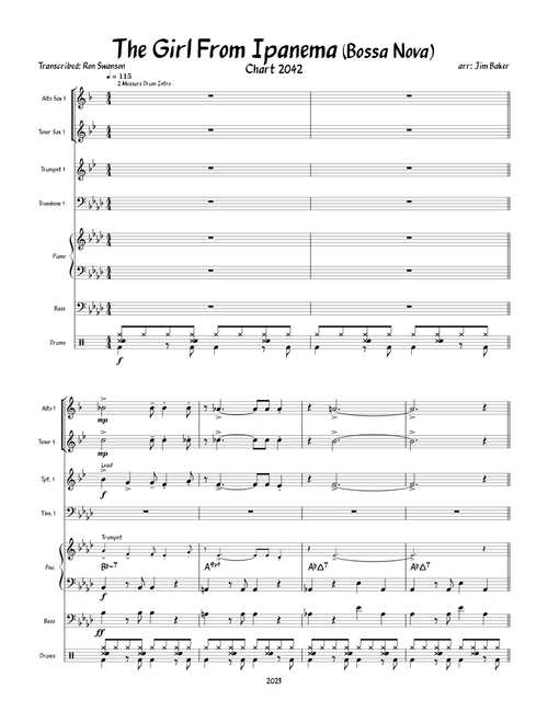 The Girl From Ipanema - arr Jim Baker