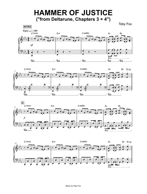 Hammer of Justice (from Deltarune, Chapters 3 + 4) - Toby Fox (Piano)