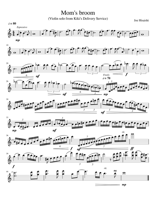 Mom's broom (violin solo from Kiki's Delivery Service)
