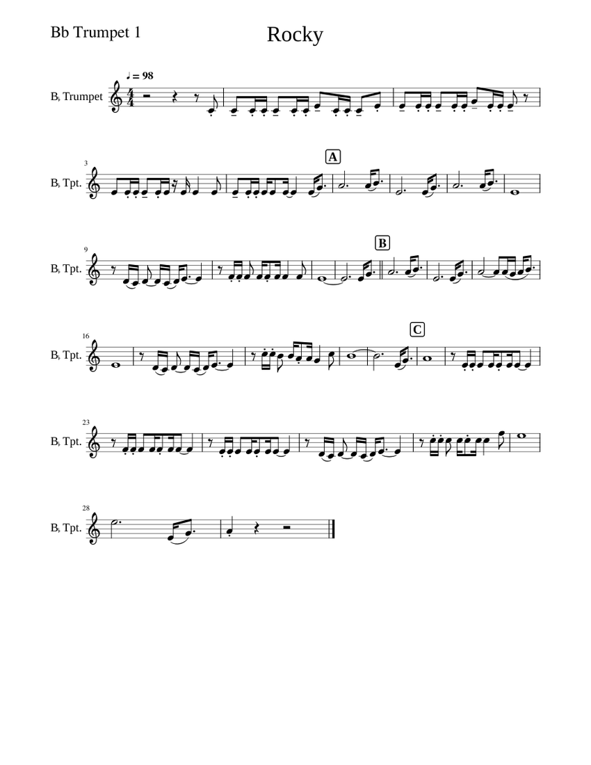RockyBb_Trumpet_1 Sheet music for (Solo)