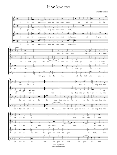 If ye love me - Thomas Tallis