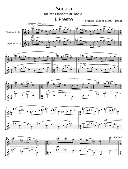 Sonata Francis Poulenc - Francis Poulenc