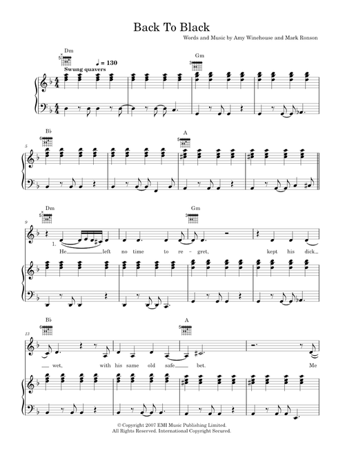 AMY WINEHOUSE sheet music by brunovcferrei1 | Play, print, and