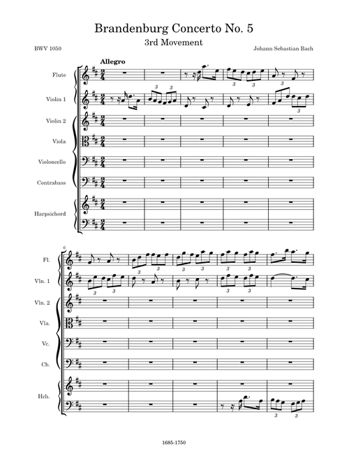 Brandenburg Concerto No. 5 in D Major, BWV 1050, 3rd Movement (Allegro) – Johann Sebastian Bach