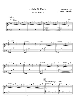 ODDS&ENDS – ryo (supercell) 「初音ミク -Project DIVA- f」 Sheet Music for ...