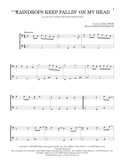 Raindrops Keep Fallin' On My Head - BJ Thomas (Cello Duet)