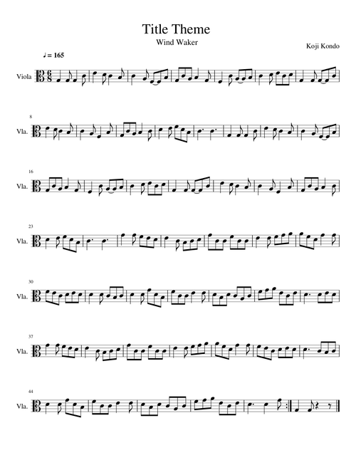 Wind Waker Title Theme, C Maj (Viola Solo)