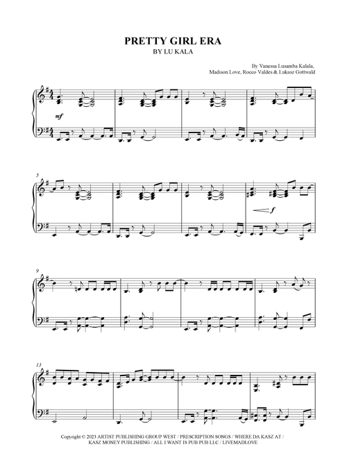 Pretty Girl Era (Arr. SCMusic) - Lu Kala (Piano Solo)